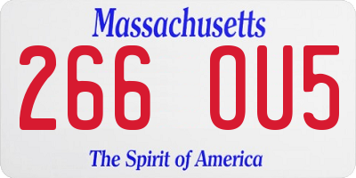 MA license plate 266OU5
