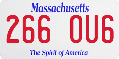 MA license plate 266OU6