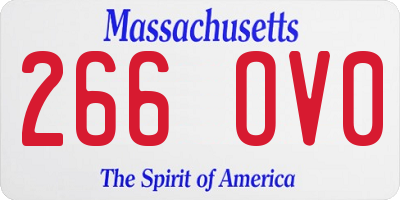 MA license plate 266OV0