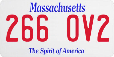 MA license plate 266OV2