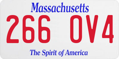 MA license plate 266OV4