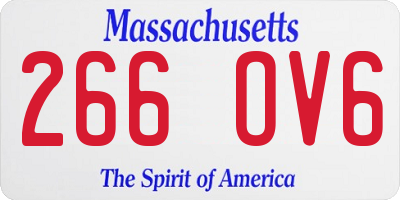 MA license plate 266OV6
