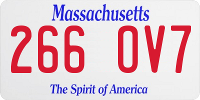 MA license plate 266OV7