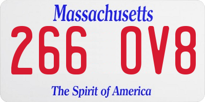 MA license plate 266OV8