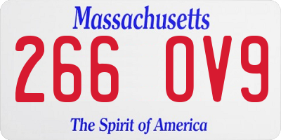 MA license plate 266OV9