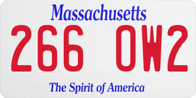 MA license plate 266OW2