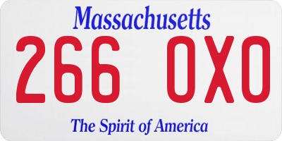 MA license plate 266OX0