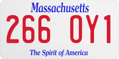 MA license plate 266OY1