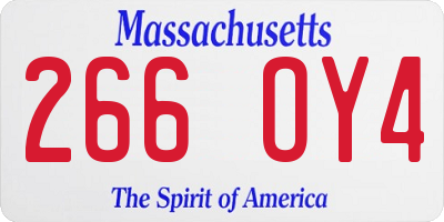 MA license plate 266OY4
