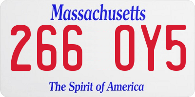 MA license plate 266OY5