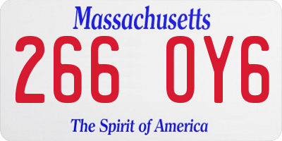 MA license plate 266OY6