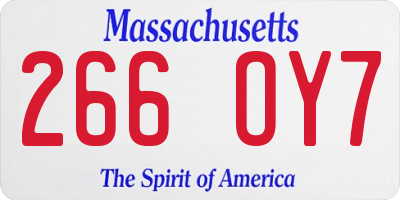 MA license plate 266OY7