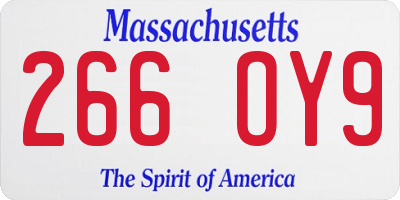 MA license plate 266OY9