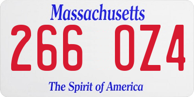 MA license plate 266OZ4