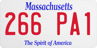 MA license plate 266PA1