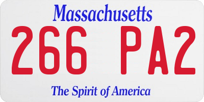 MA license plate 266PA2