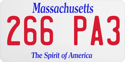 MA license plate 266PA3