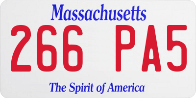 MA license plate 266PA5