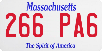 MA license plate 266PA6