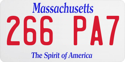 MA license plate 266PA7