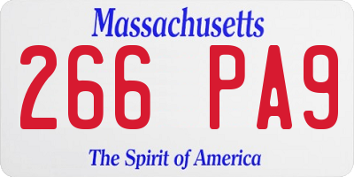 MA license plate 266PA9