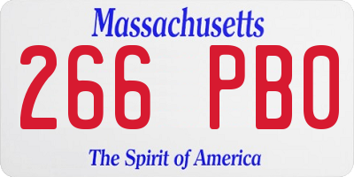 MA license plate 266PB0