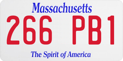 MA license plate 266PB1