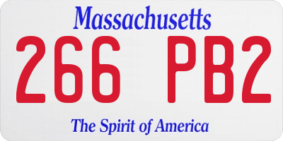 MA license plate 266PB2