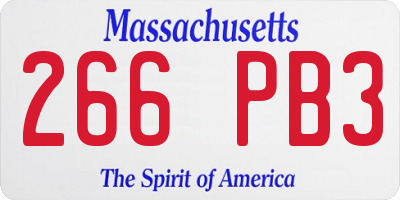 MA license plate 266PB3