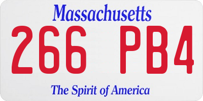 MA license plate 266PB4