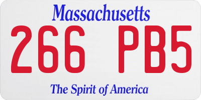 MA license plate 266PB5