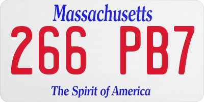 MA license plate 266PB7