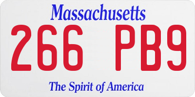 MA license plate 266PB9