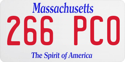 MA license plate 266PC0