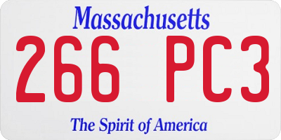 MA license plate 266PC3