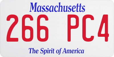 MA license plate 266PC4
