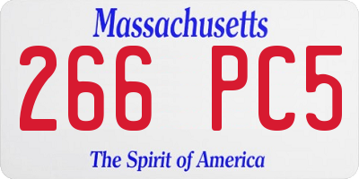 MA license plate 266PC5