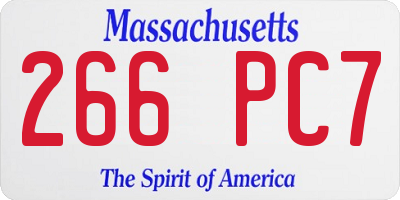 MA license plate 266PC7