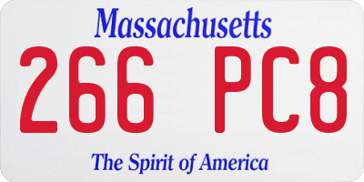 MA license plate 266PC8