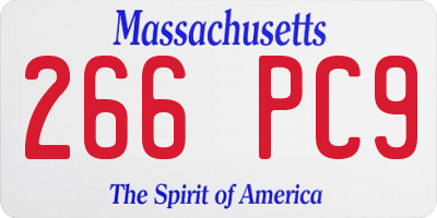 MA license plate 266PC9