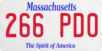 MA license plate 266PD0