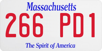 MA license plate 266PD1