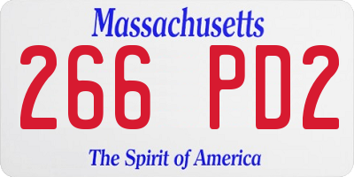 MA license plate 266PD2