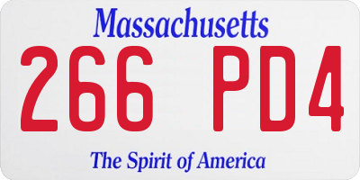 MA license plate 266PD4