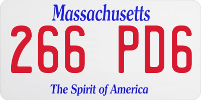 MA license plate 266PD6