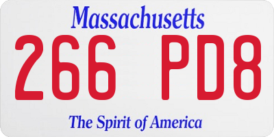 MA license plate 266PD8
