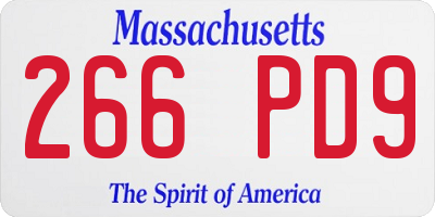 MA license plate 266PD9