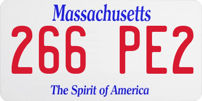 MA license plate 266PE2