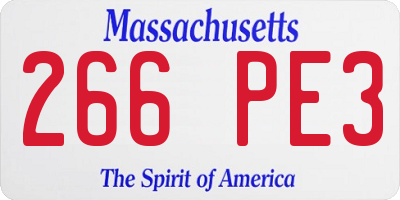 MA license plate 266PE3