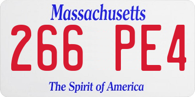 MA license plate 266PE4